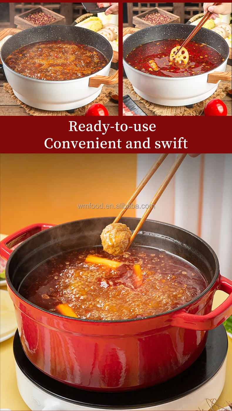 Original manufacture supplier clear oil spicy hot pot soup base condiments hot pot sauce seasoning