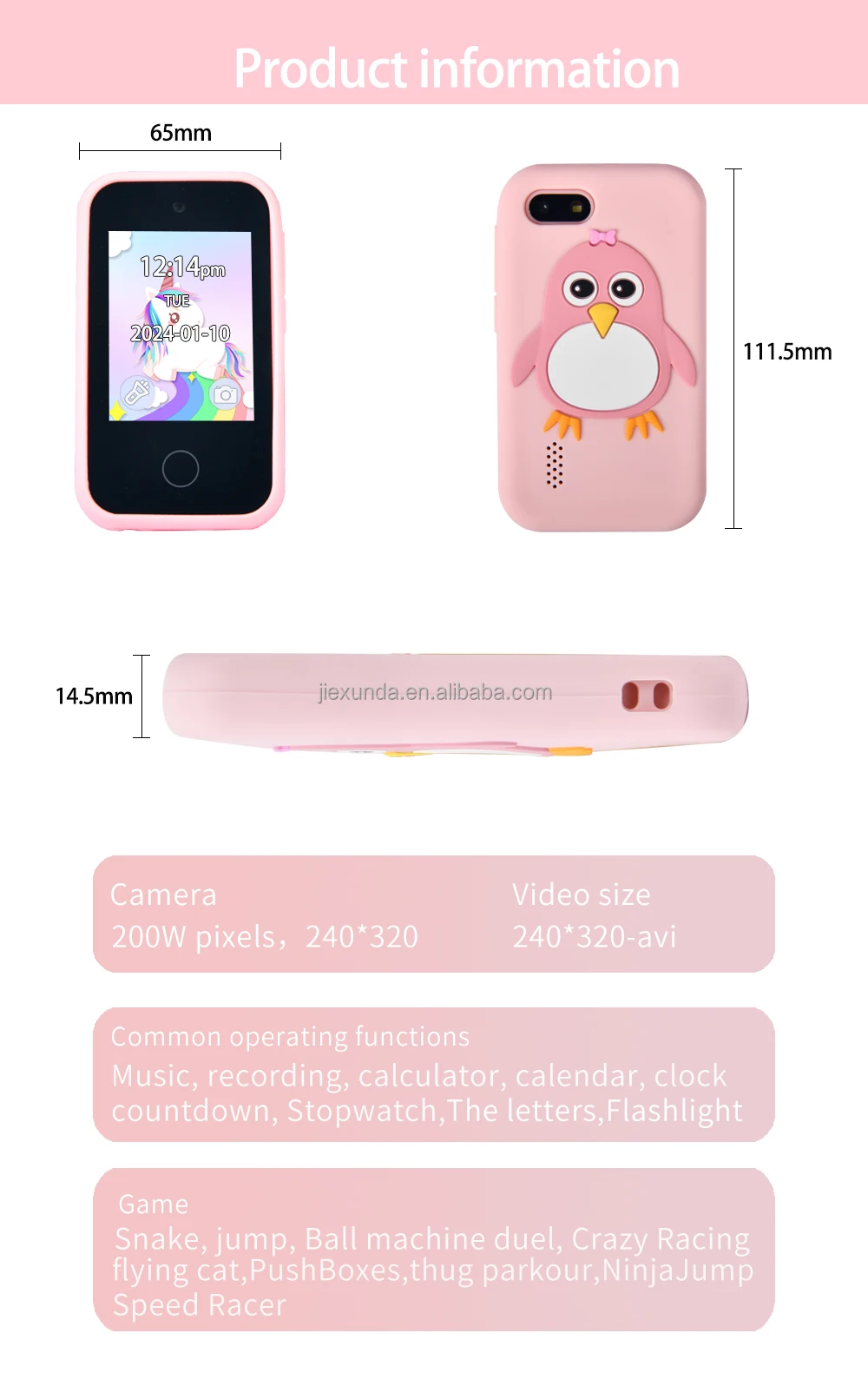 2024 New Version Educational Learning Game Toys Mobile Smart Cell Phone Light  Smartphone for Kids Child Children Hold As Gift