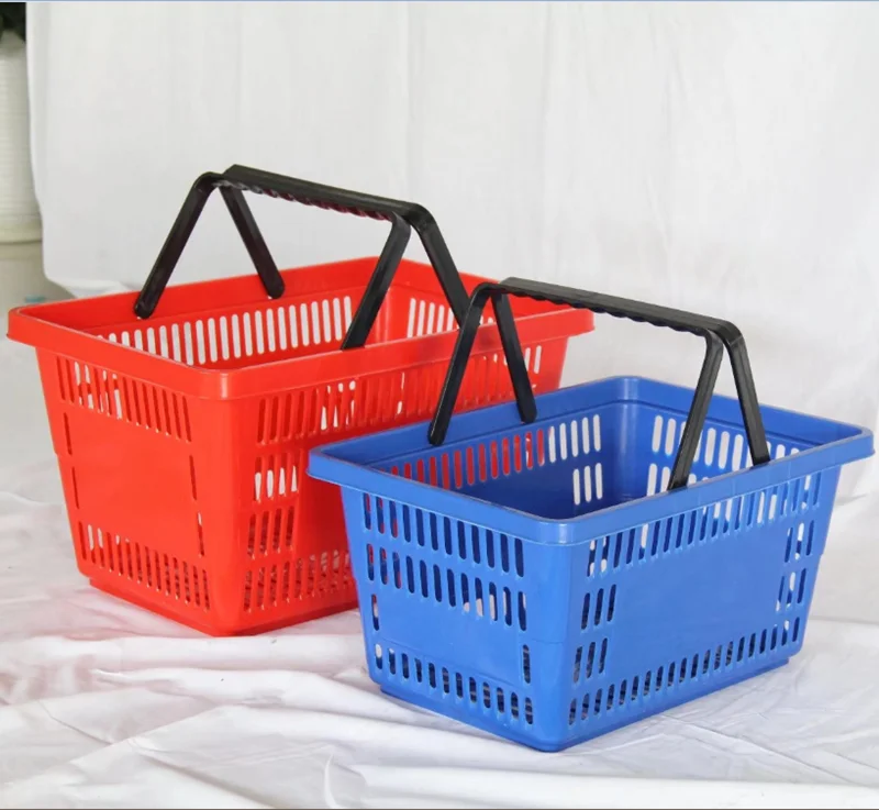 Популярная корзина для покупок в продуктовом магазине пластиковая ручка супермаркета