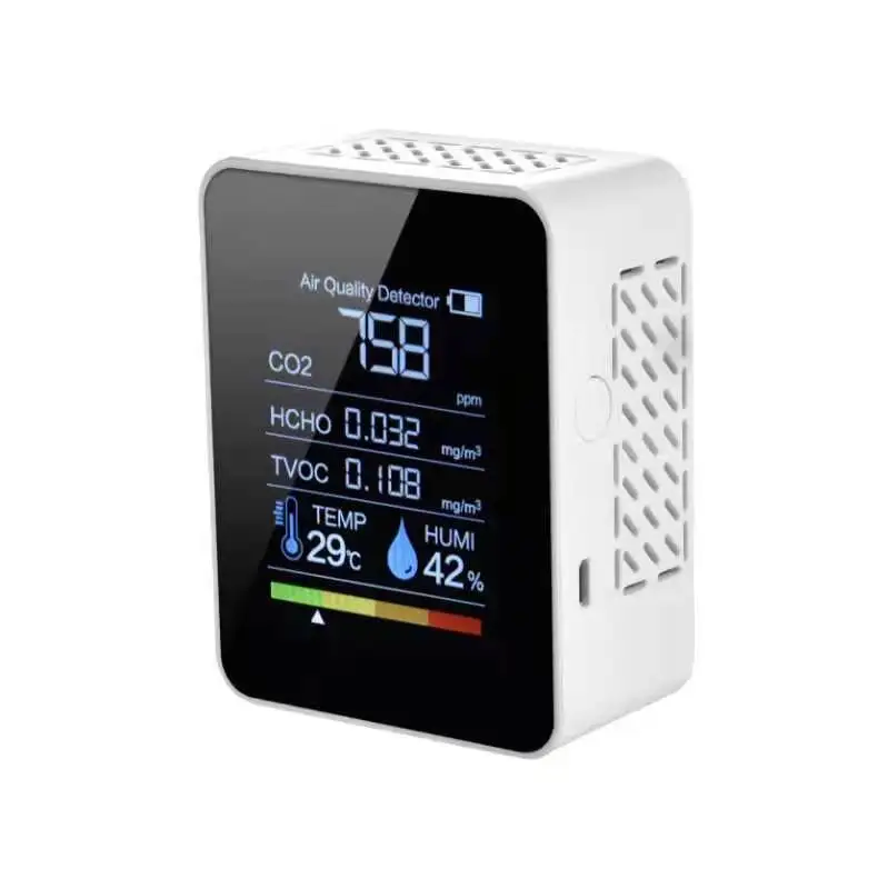 5 IN1 Multi Temperature Humidity Sensor Air Quality Carbon Dioxide Meter CO2 TVOC HCHO Monitor Oxygen Gas Detector Analyzer