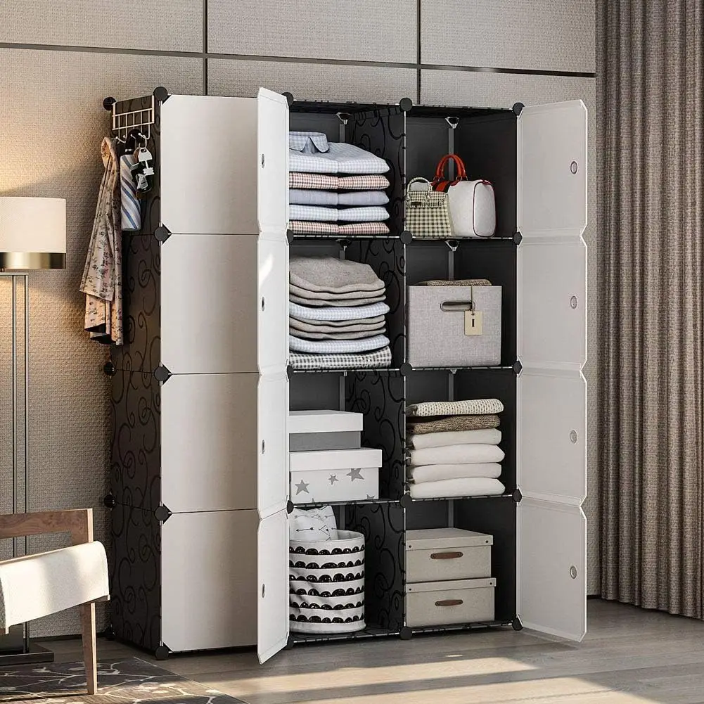 Bedroom for Toys Shoes Clothes Portable Closet Wardrobe Cube Storage Organizer Plastic Clothing Cabinet