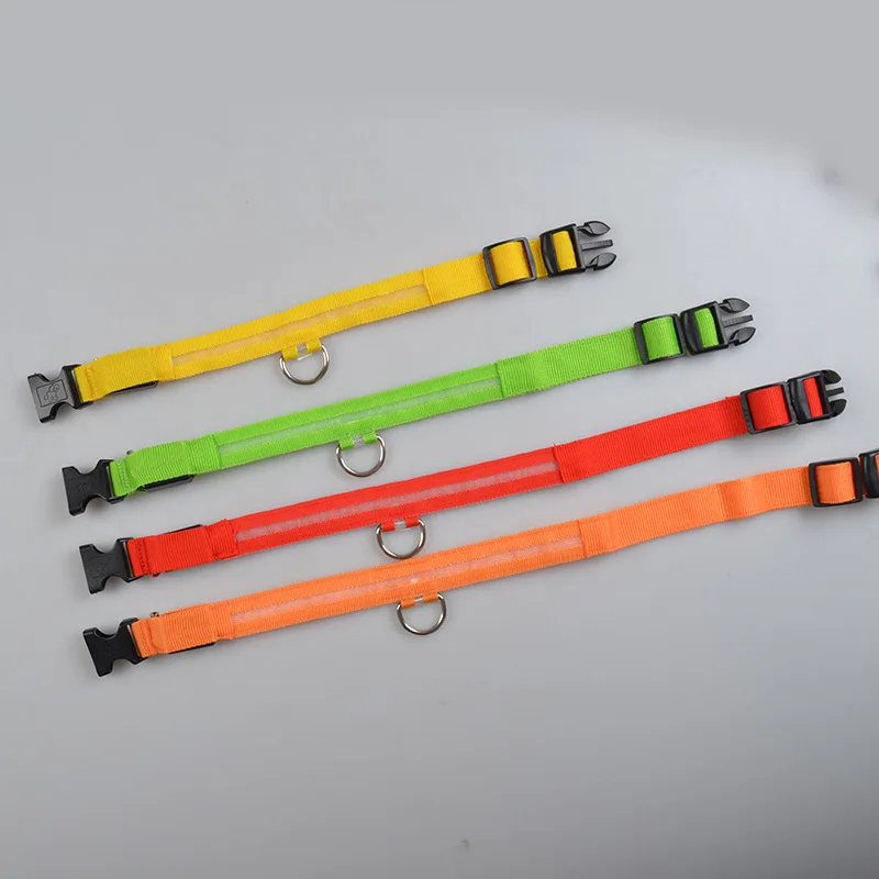 LED Flashing Light Up Reflective Pet Necklace Collar Adjustable USB Type-C Recharge Luxury Dog Luminous Collar for Dog