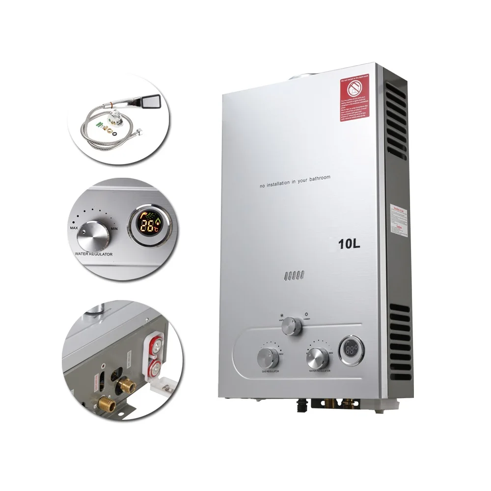 10L Style 20KW Stainless Steel Wall Mounted Natural Gas Residential Automatic High-quality Hot Water Heater 