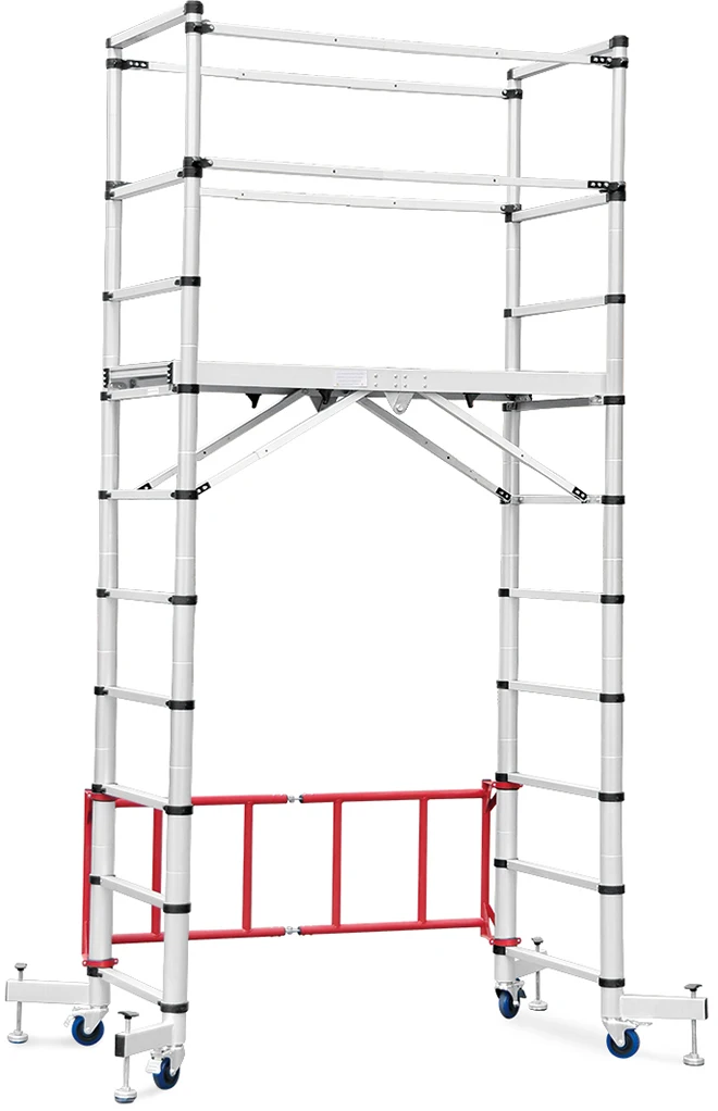 Scaffolding  Tower Laddder Aluminum telescopic Ladder with wheels