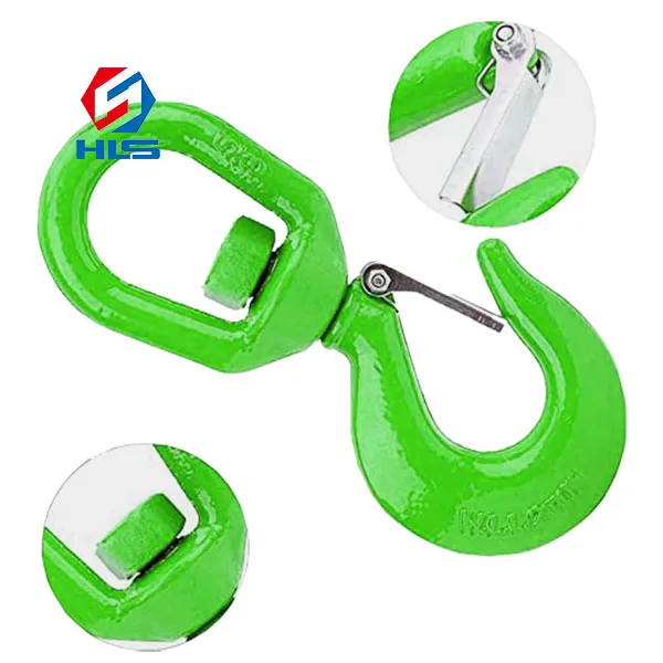 Eye  Rigging Hardware S322 Drop Forged Chain Swivel Hoist Hook Swivel Lifting Hook 5 Ton Lifting Swivel Hooks