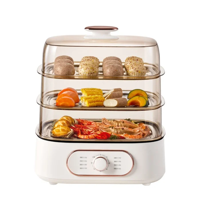 Wholesale Price 24L Large-capacity Household Three-layer Multifunctional All-in-one Visual Transparent Electric Steamer
