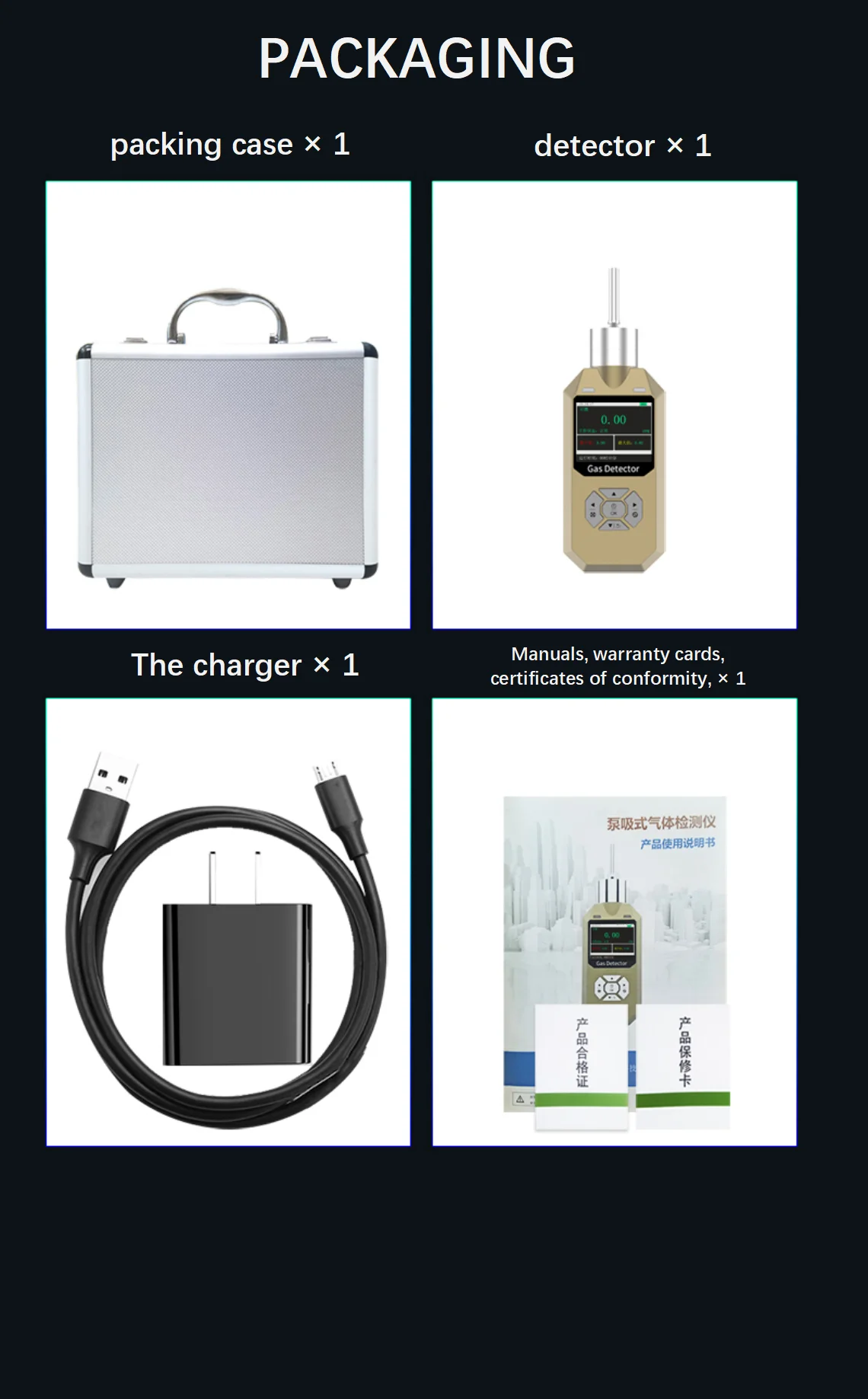 Portable pumping single gas Detector O3 Gas Analyzers ozone sensor gas leak detector