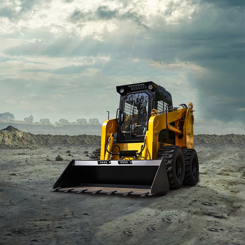 Skid Steer Loader Crawler Engineering With Enclosed Cabin Kubota Engine