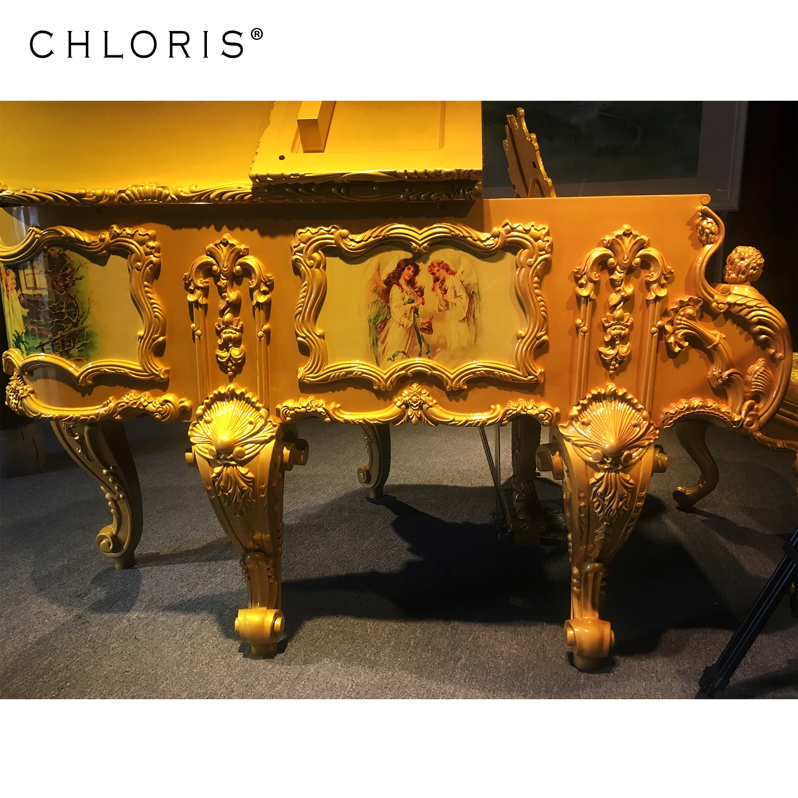 88 Keys piano 168 Luxury Home Furniture Custom Bespoke Gold Piano Grand for Sale Hg-G6