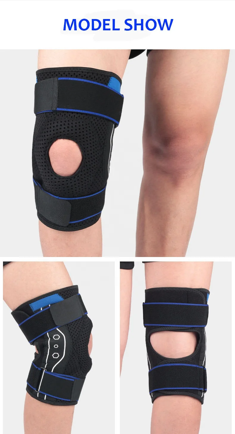 Adjustable knee compression brace Kneelet Kneecap brace silicone knee pads patella support foldable aluminum strip