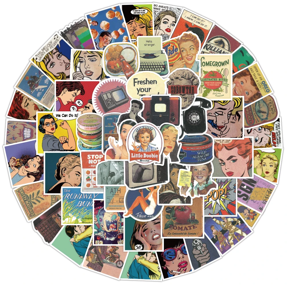 100 suitcases decorated laptop refrigerator skateboard cool retro poster collection waterproof graffiti custom stickers