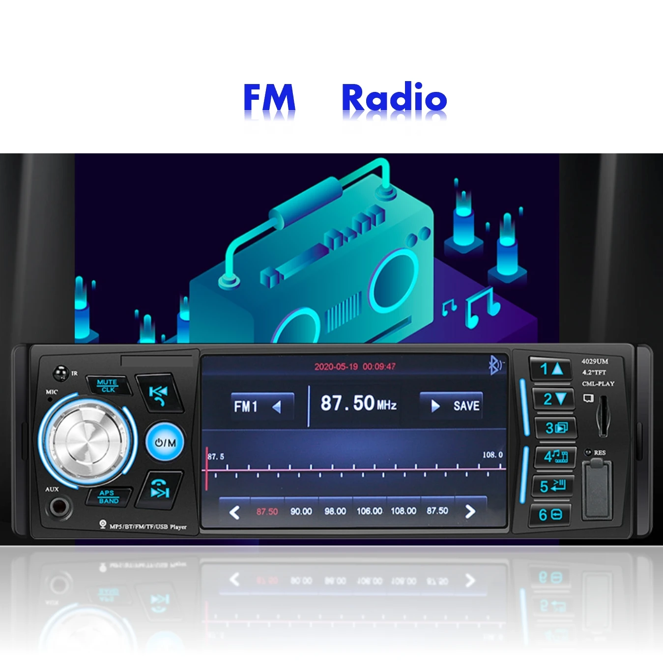 4.1 Inch Car radio Player 1 din car stereos Auto Radio reproductor de carro Multimedia Mp5 Player with USB BT FM