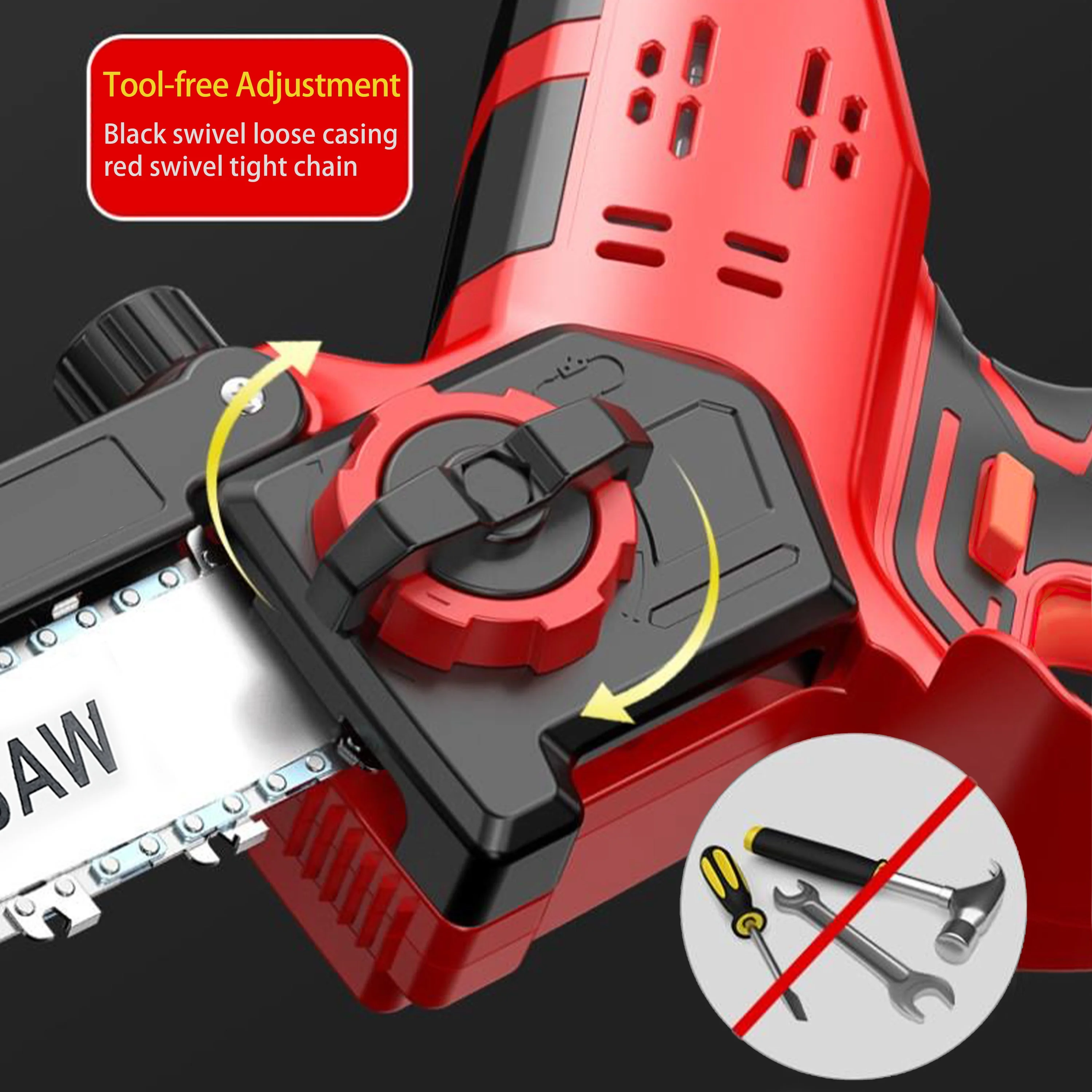 WOSAI 8 Inch Small Body Fully Automatic Oil Feeding 20V Brushless Cordless Electric Chain Saw