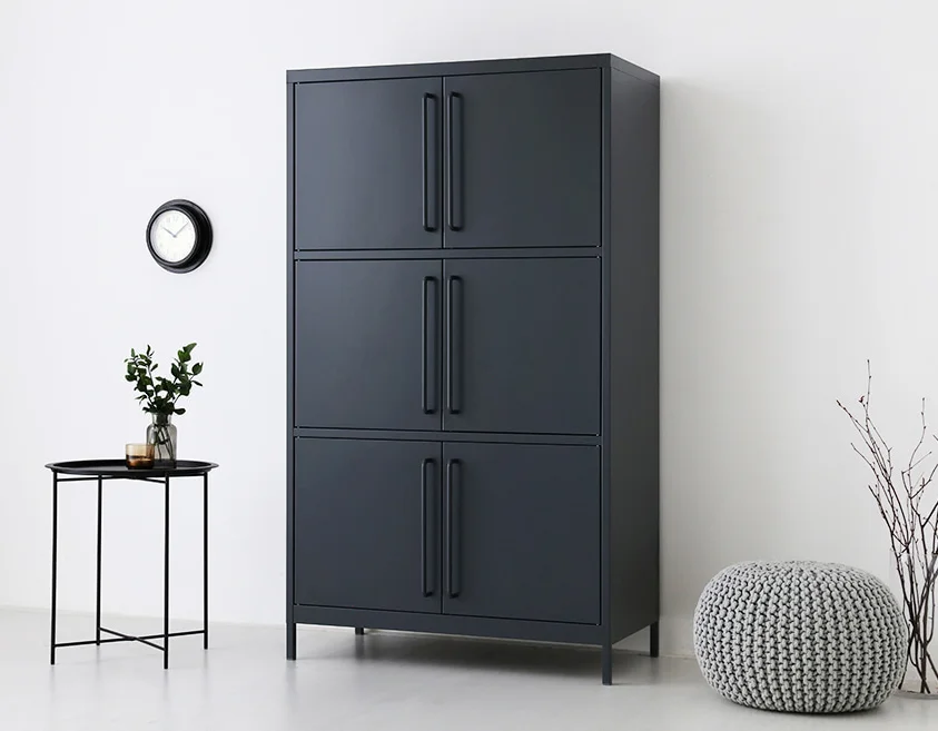 2024 modern style knocked down metal storage cabinet office steel almirah 6 door storage cabinet