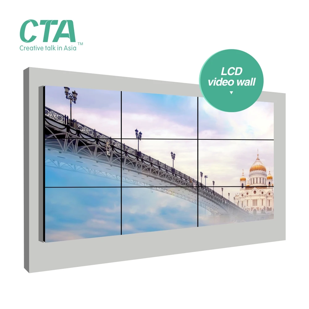 1.8mm bezel 55inch 49inch 46inch lcd 4k video processor full color indoor lcd display screen video wall stage lcd cheap for sale