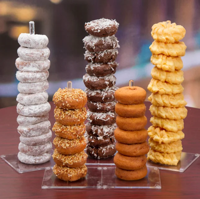 Wedding Birthday Treat Parties Clear Donut Bagels Display Stand Holder 5 PCS Acrylic Donut Stands Doughnut Stand Tower