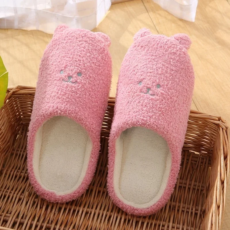 winter autumn woman  men warm fuzzy fluffy cute Animal bear indoor home slipper