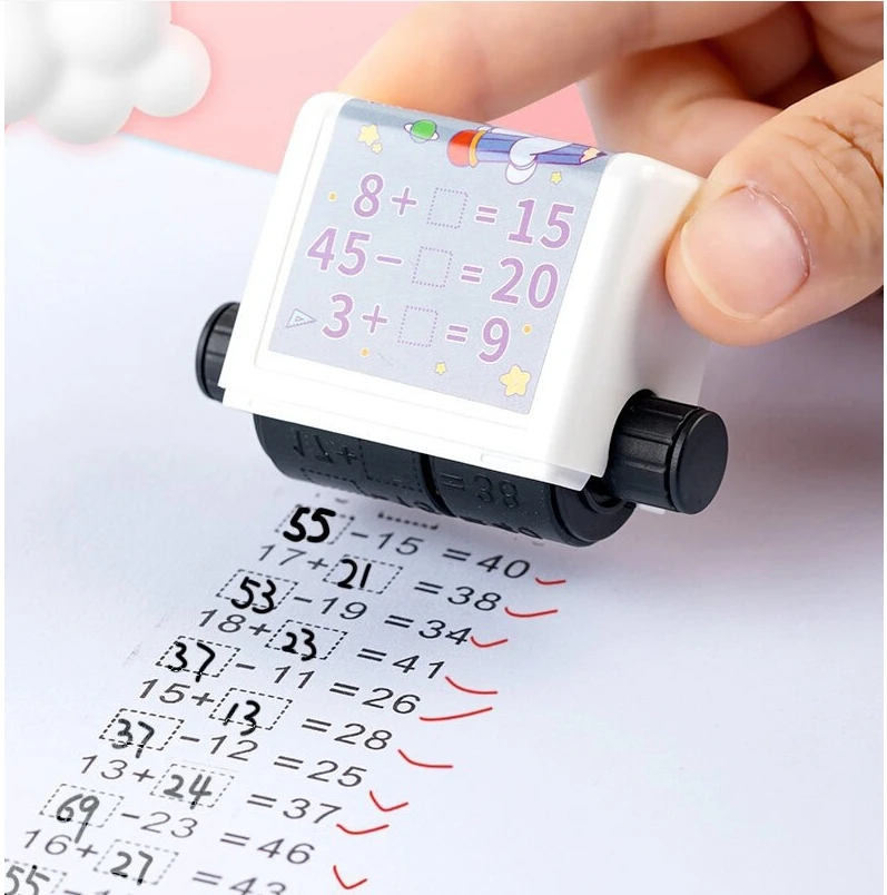 2023 reusable educational mathl Rolling Stamp Addition Subtraction Multiplication Division Seal Arithmetic Artifact Math Roller