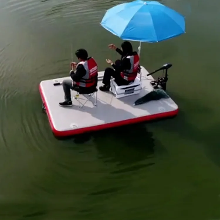 Inflatable swimming water cushion floating dock  fishing and sunbathing platform