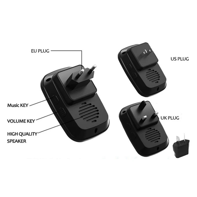 2024 New Product Wireless Smart Doorbell IP44 Waterproof Home Remote Control Door Bell