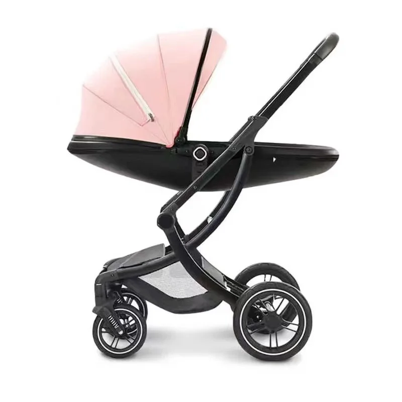hot mom high quality foldable 3-in-1 luxury egg baby travel stroller baby pram murah with four wear-resistant rubber wheels