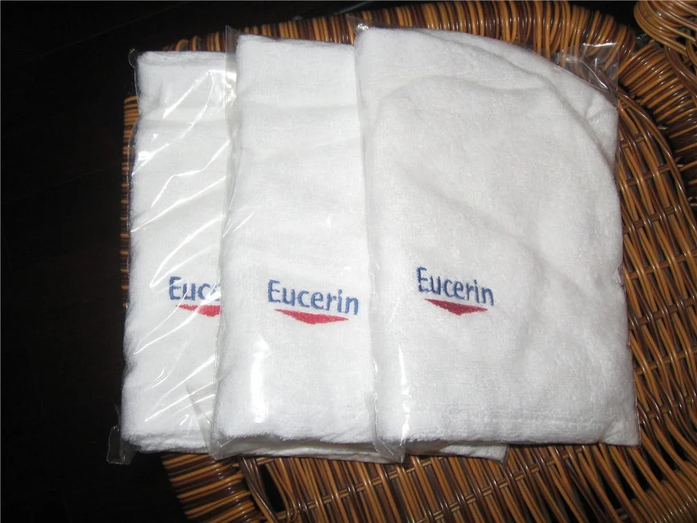 100% Cotton Eucerin Terry Cloth Hair Turban Towel  With Customized Logo