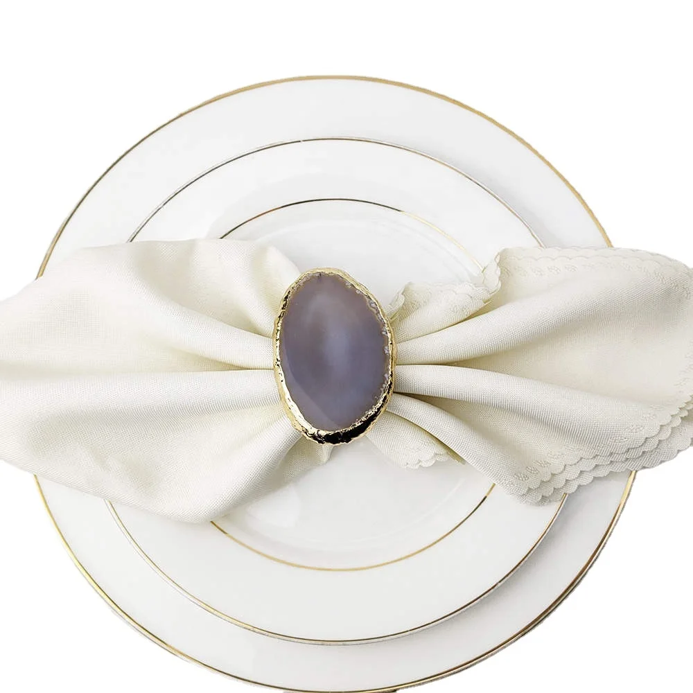 elegant agate napkin rings for table decoration
