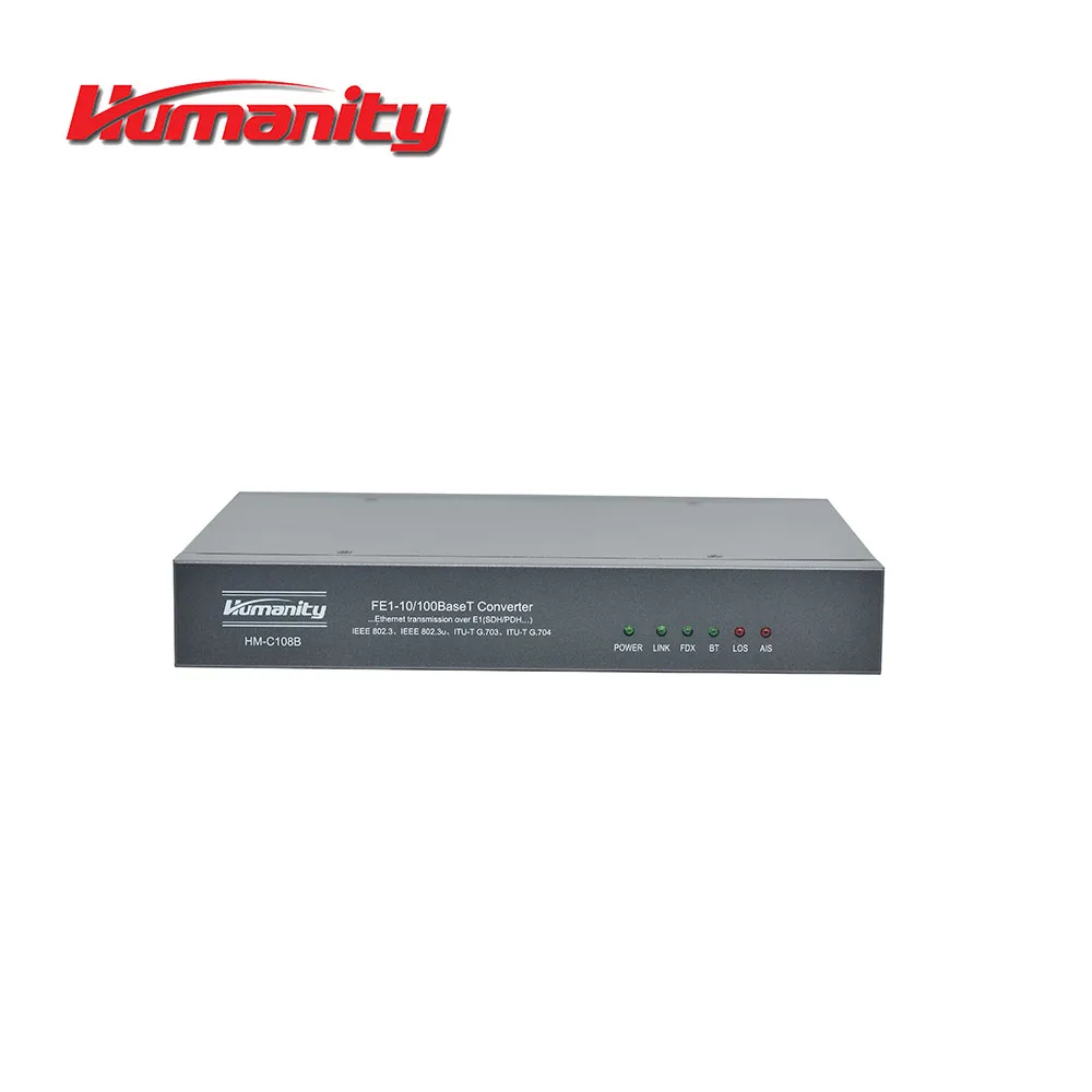 Humanity HM-C108B E1 G.703 to RJ45 10/100M Ethernet protocol converter for Ethernet over E1 solution