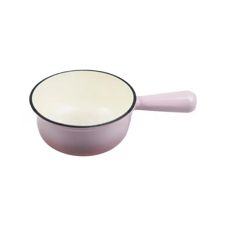 Custom logo Mini enamelled cast iron saucepan 16CM milk stockpot with handle oven Safe kitchen Cookware