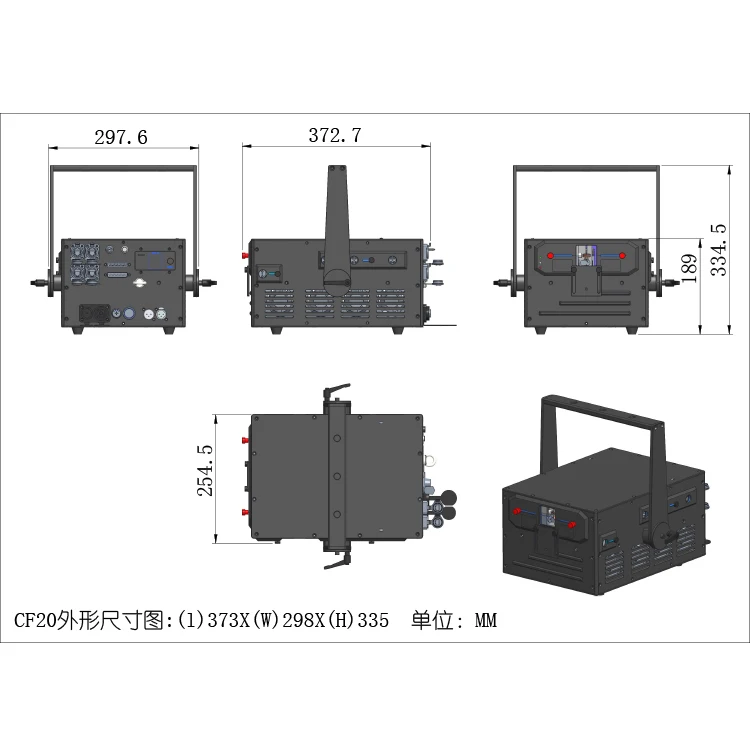 Новейшая серия Optlaser CF20 24 Вт корпус из углеродного волокна RGB ILDA анимационная Лазерная шоу система с цифровым Драйвером