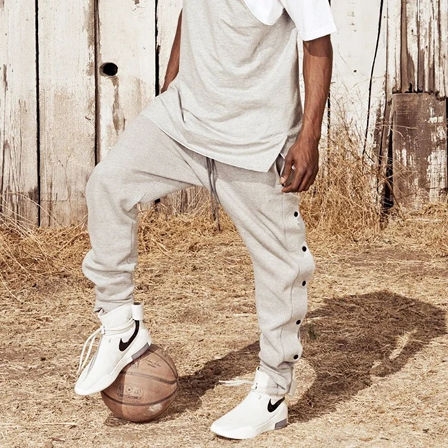 OEM противотуманные Однотонные эластичные брюки-карандаш с боковой кнопкой, американские уличные хлопковые брюки-джоггеры с липучкой, повседневные спортивные брюки