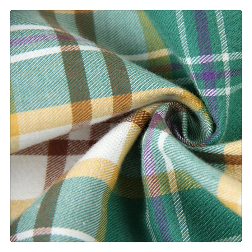 21s 100 cotton flannel yarn dyed woven 150-180gsm yarn dyed plaid checks flannel fabric for coats