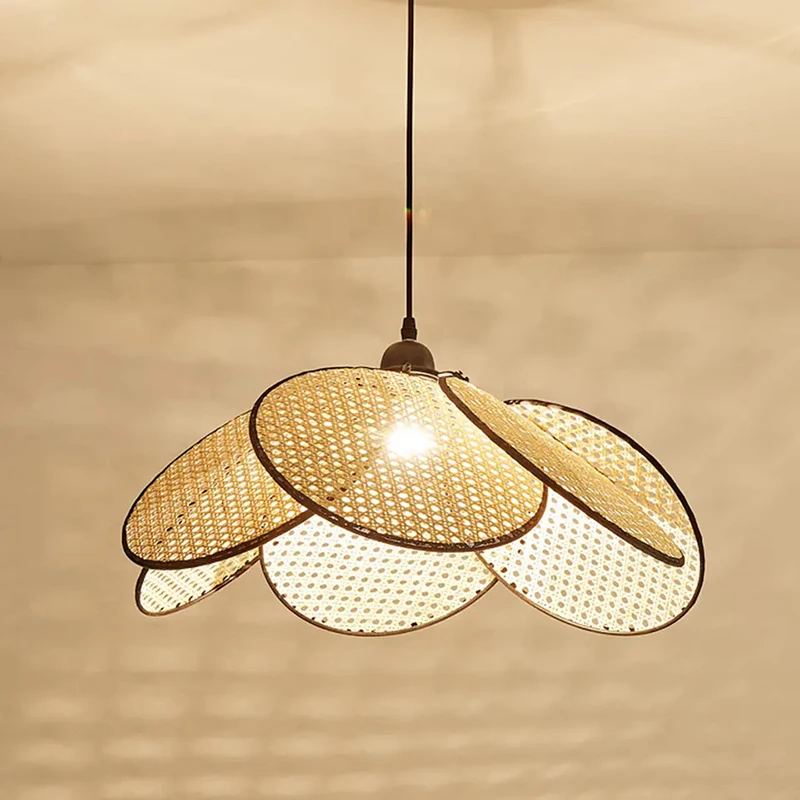 Japanese Style Personalized Handmade Natural Bamboo Rattan Pendant Light For Hotel Restaurant Home Interior Decor