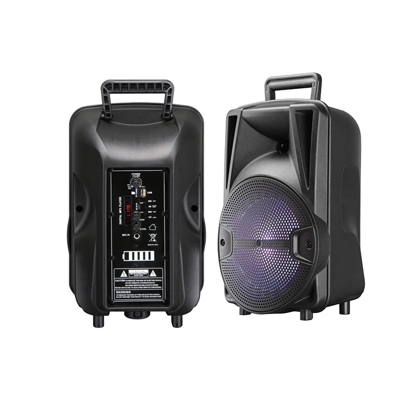 2021 new products LED display screen 8 inches speaker party home theater portable trolley wireless blue tooth speaker for dance