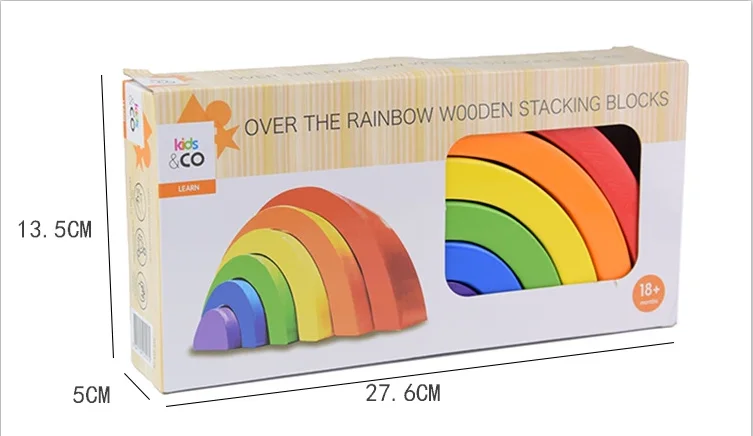 Factory direct sale kids toys wooden small Rainbow building blocks toys in china wholesale  education baby toys games parts