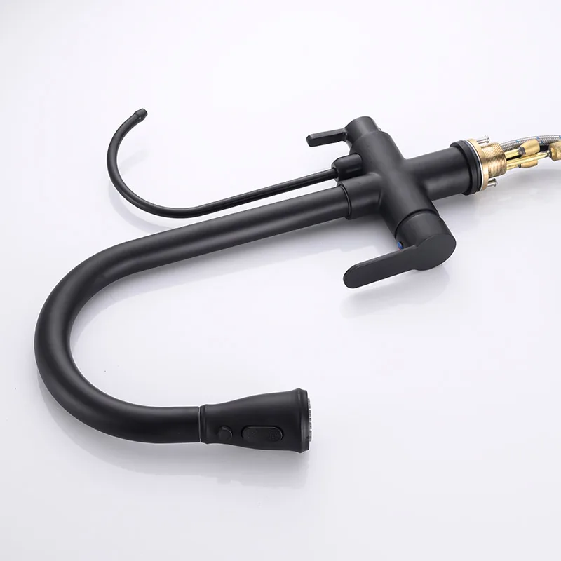 Kitchen Faucet Brass Body 2 Handles for Drinking Water 3 Way Modern Faucet Chrome Alloy Contemporary Ceramic Kitchen Tap Brushed