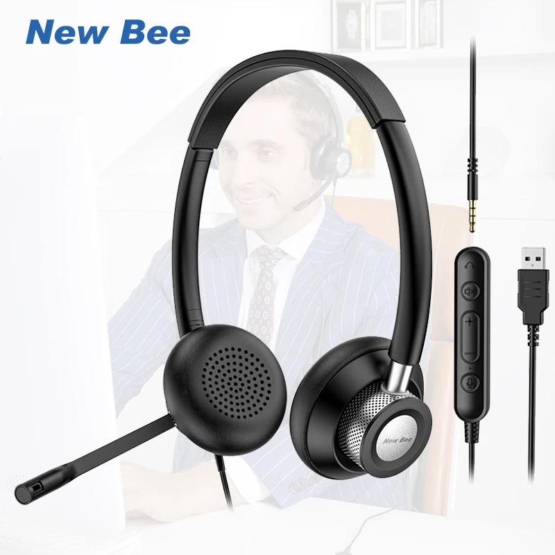 В наличии оптовая продажа новинка Bee 3 5 мм Usb-наушники микрофон гарнитура наушники для
