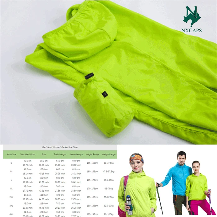 Hot Sale Unisex Jacket Camping Rain Jacket Waterproof Clothing Outdoor Sport Quick Dry Skin Windbreaker With Pocket Jackets