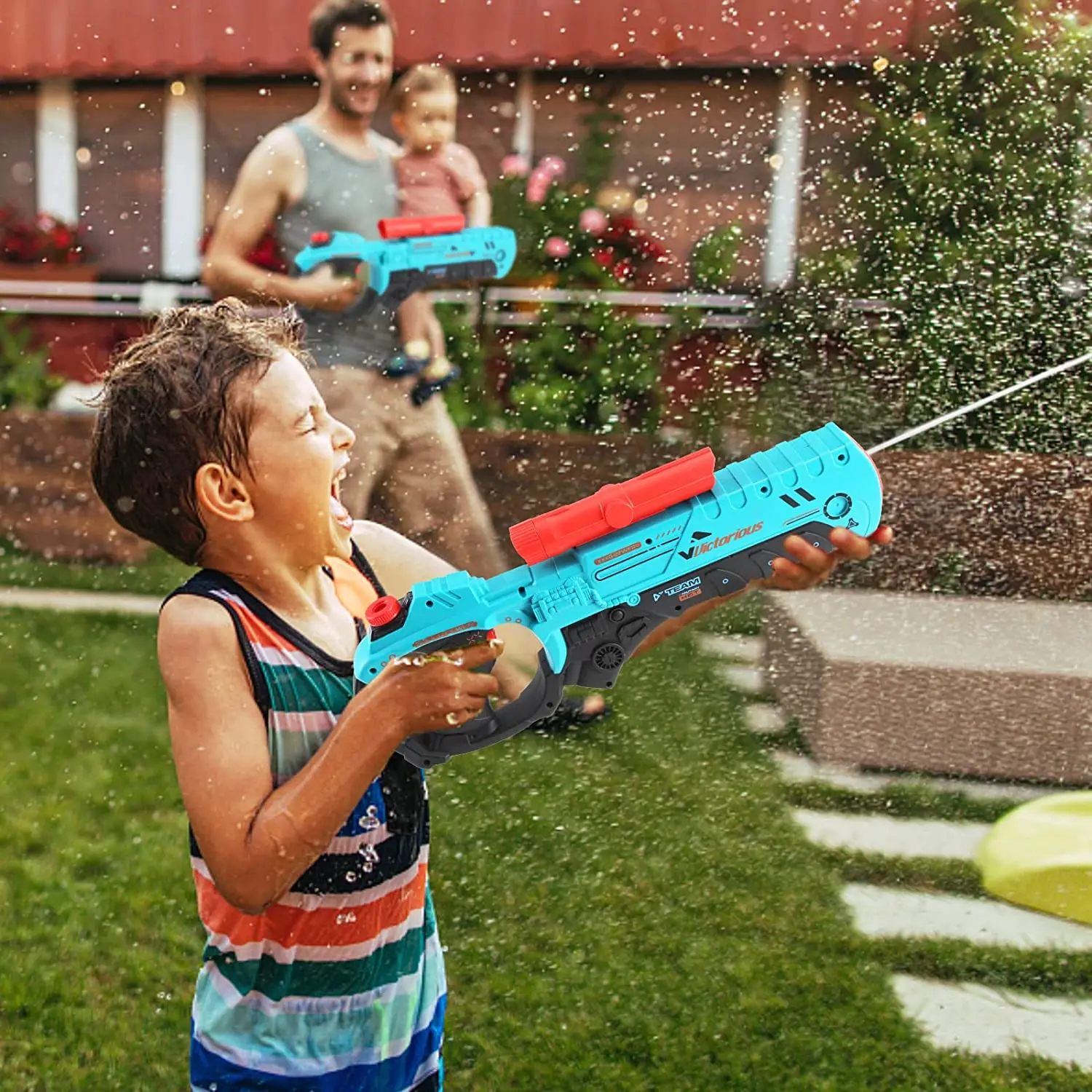 Backpack Electric Water Gun Squirt Gun Toys Automatic Battery Power Long Range Super Soaker Water Guns Outdoor Summer Toys