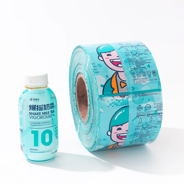 popular shrink wrap sleeve label pvc plastic film for juice water package labels custom