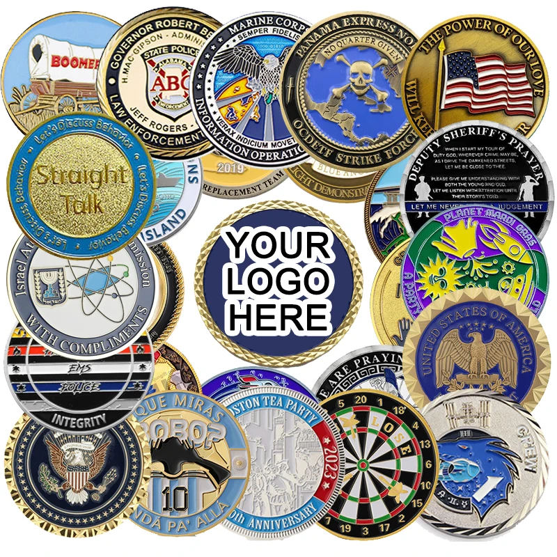 Free Design Customized Engravable Metal Gold  Coin Stamping Dies 3D Zinc Alloy Challenge Coin Souvenir Coin