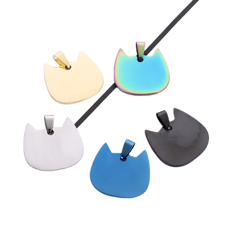 Stainless steel metal tag can be engraved personality electroplating dog brand pet identity card advertising wholesale