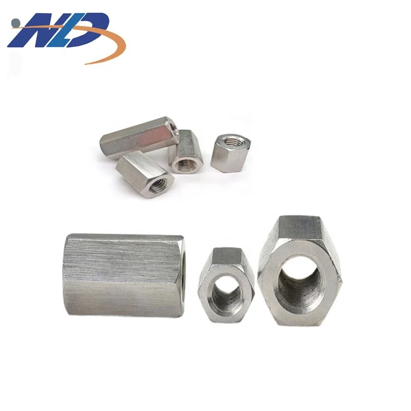 NLD DIN6334 3/8 дюйма-16x1-1/8 дюйма, шестигранное резьбовое соединение M4 M5 M6 M16, Длинные шестигранные муфты, гайки