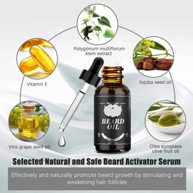 Custom Packaging Beard Grooming Straight Razor Shea Butter Mens Beard Care Kit