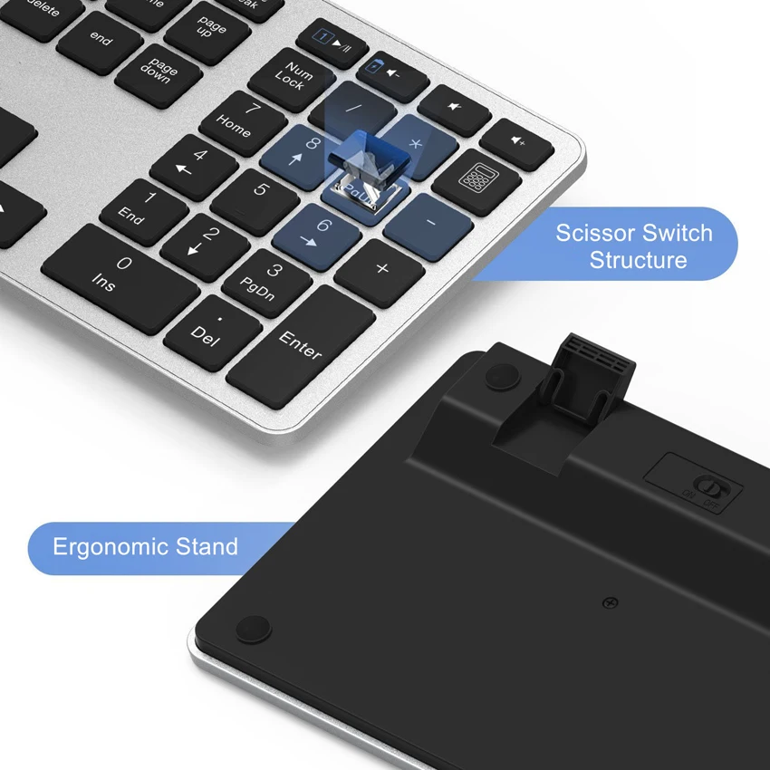 2020 New Design Ergonomic Scissor AZERTY Layout Clavier 2.4G Wireless French Keyboard Mouse Combo