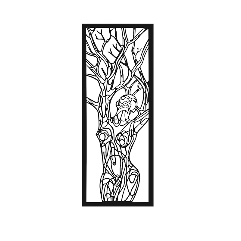 Aesthetic Design Gothic Minimalist Line Art Woman Tree of Life Wall Hanging Black Woman Wall Art