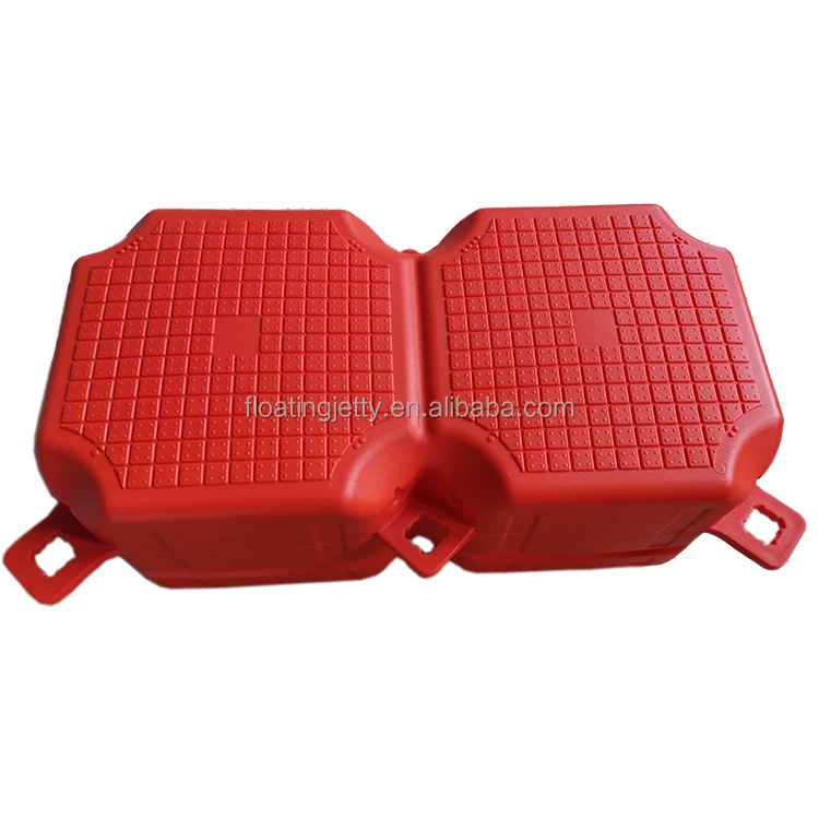 Red double float pontoon