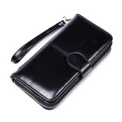 Candy Color PU Leather Buckle Female Card Phone Pocket Money Holder Zipper Ladies Purse Clutch Bag Women Long Wallet
