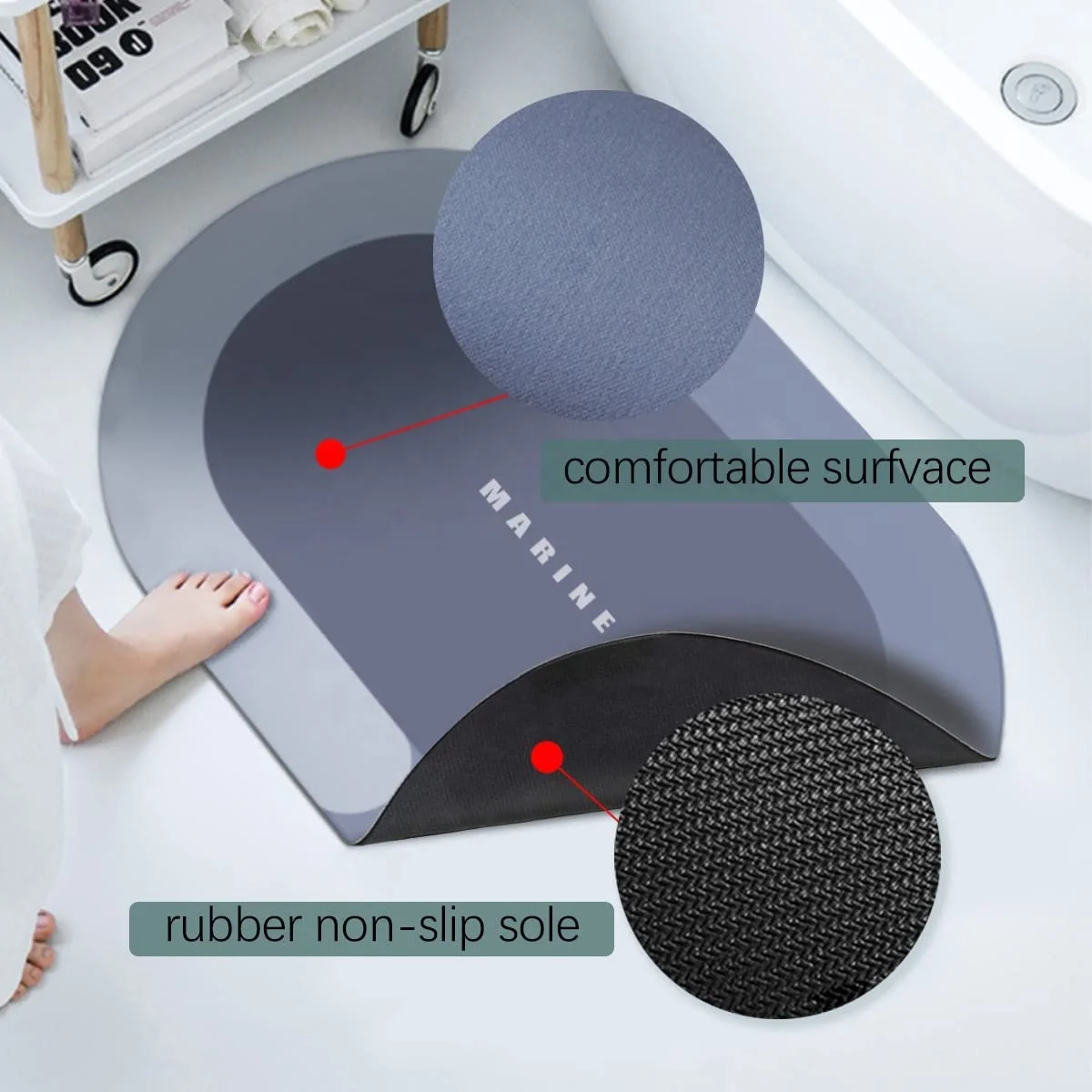 New Super Water Absorbent Floor Mat for Bath Napa Skin Super Microfiber Bathroom Mat Quick Dry Super Carpet Floor Doormat