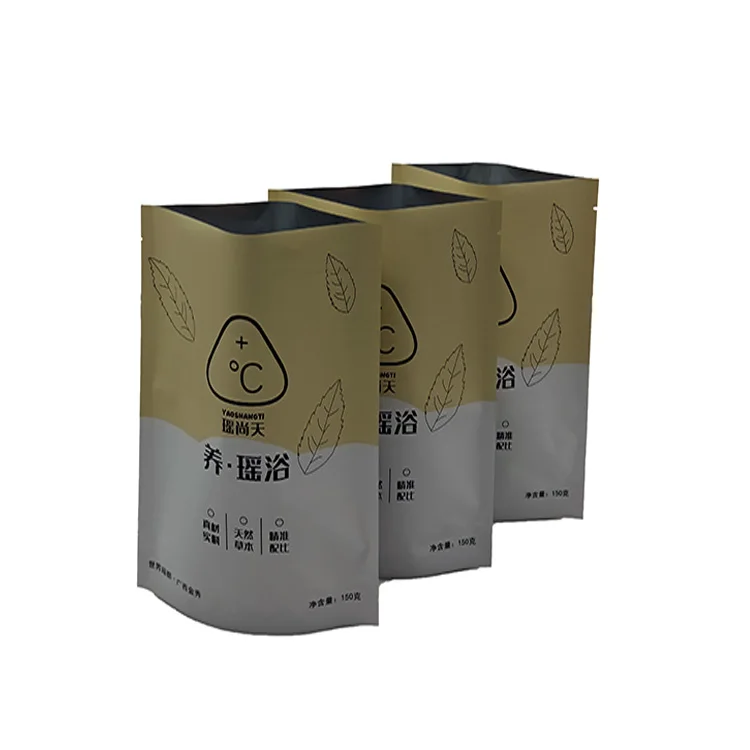 Custom Printed Bath Salt 150g  Packaging Resealable Soft Touch Stand Up Pouch Moisture Proof With Gravure Printed Vmpet Material